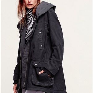 ISO Free People Solid Knit Mixed Cargo Jacket